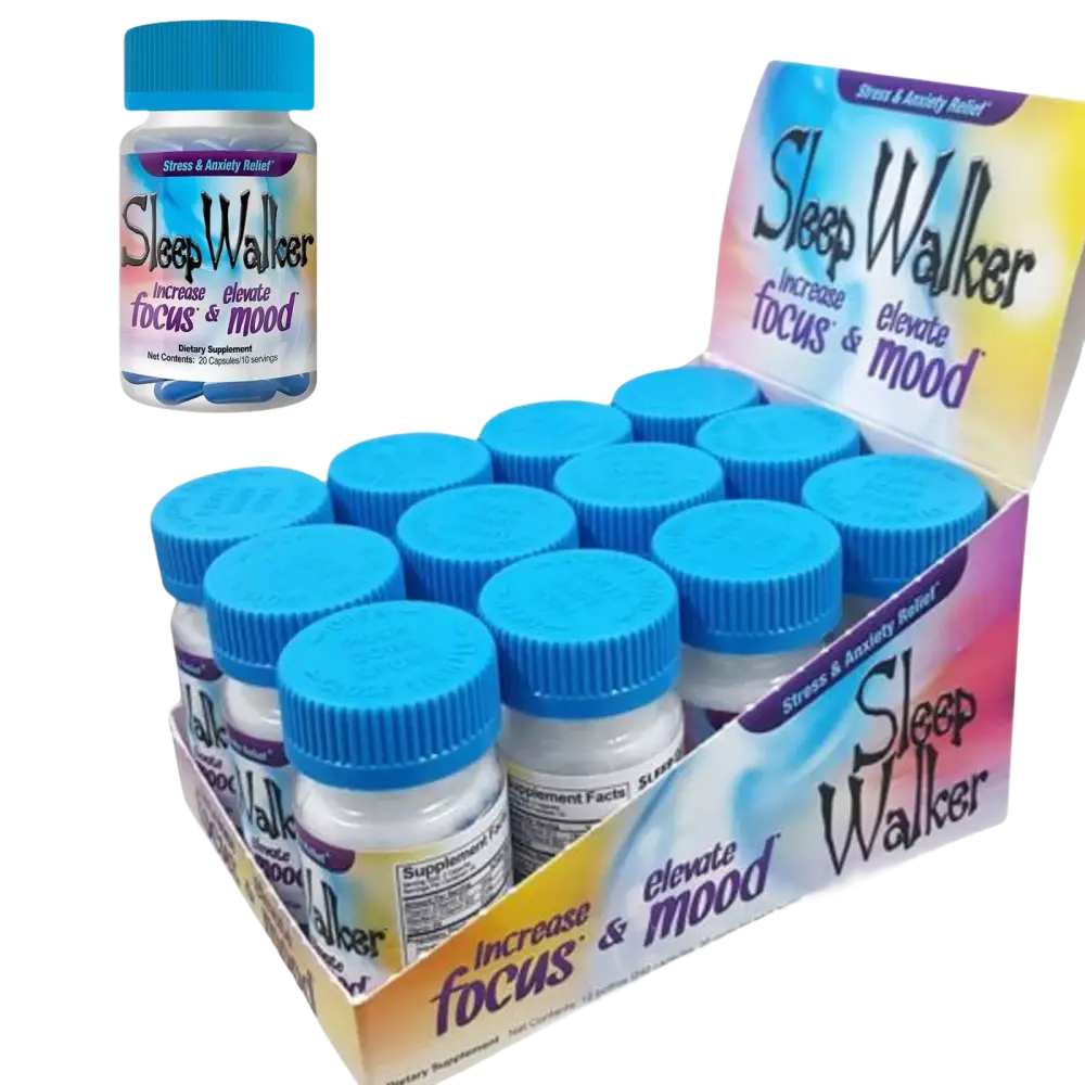 120 Capsules Sleep Walker Mood Enhancer 6 Bottles of 20 Red Dawn Pill Caps - XDeor