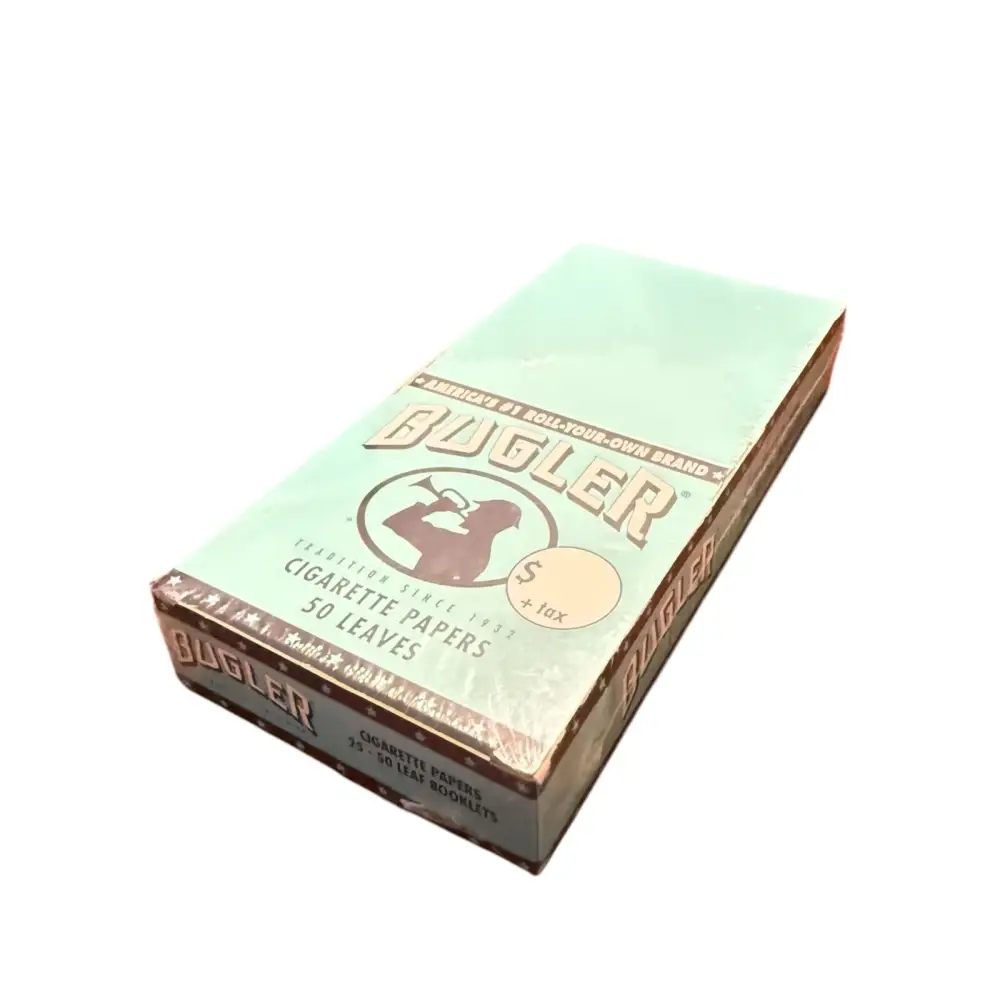 25 Pack Bugler Single Wide 70 mm Cigarette Rolling Papers 1250 Leaves