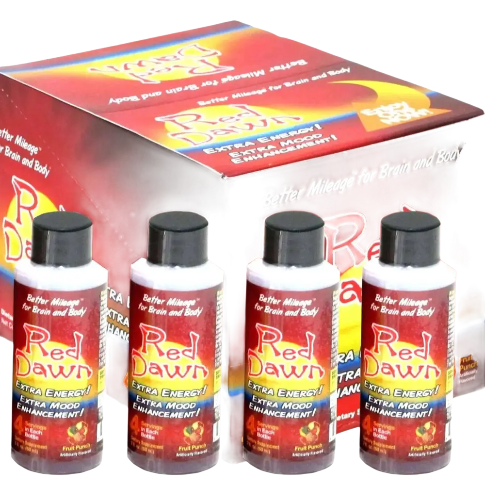2oz Red Dawn Original Formula Extra Mood Energy Party Drink Full Box 12 Bottles Georgia Wholesale