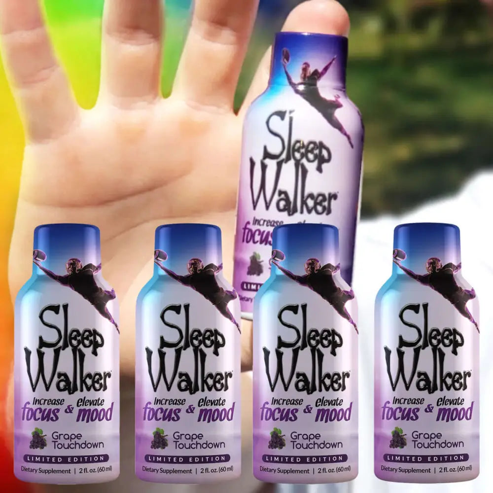 2oz Sleep Walker Grape Touch Down Shot Focus & Mood Optimizer 6 Bottles - Dietary Supplement