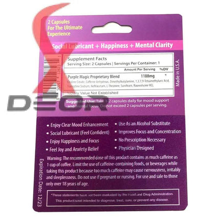 6x Purple Magic Focus Mood Enhancement 6 Card 12 Capsule - XDeor