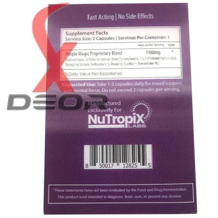 6x Purple Magic Focus Mood Enhancement 6 Card 12 Capsule - XDeor