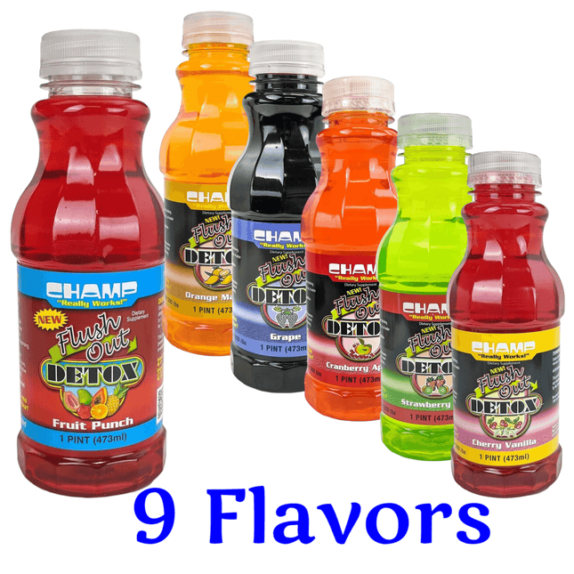 Champ Flush Out Detox Drink – 1 Pint (473ml) – 9 Flavors – Choose Your Flavor - XDeor