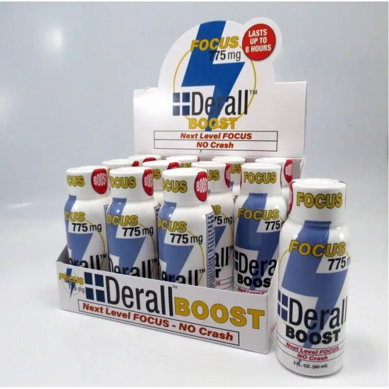 Derall Boost Focus 775mg Energy Concentration 2oz Shots - 6 Bottles