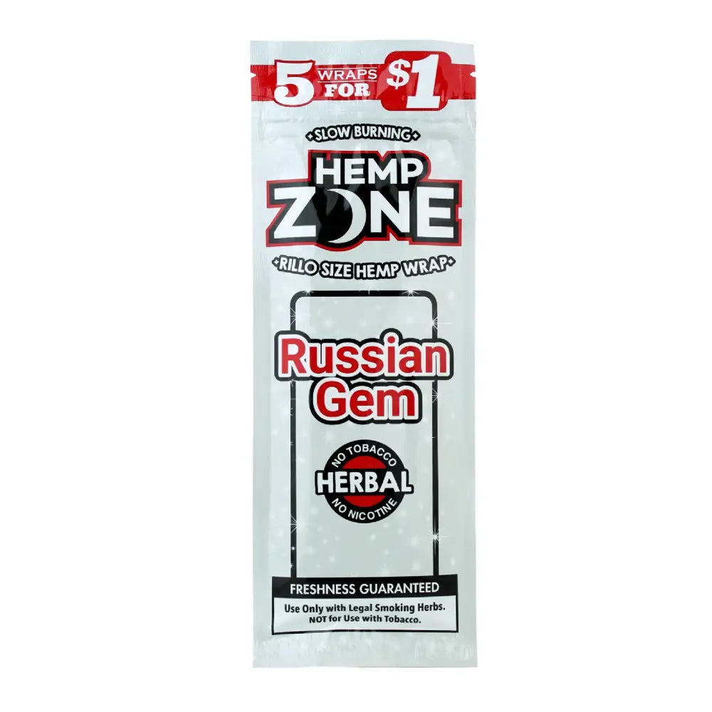 H. Zone Organic Herbal Wrap Full Box 15/5CT - 75 Wraps Total | RUSSIAN GEM