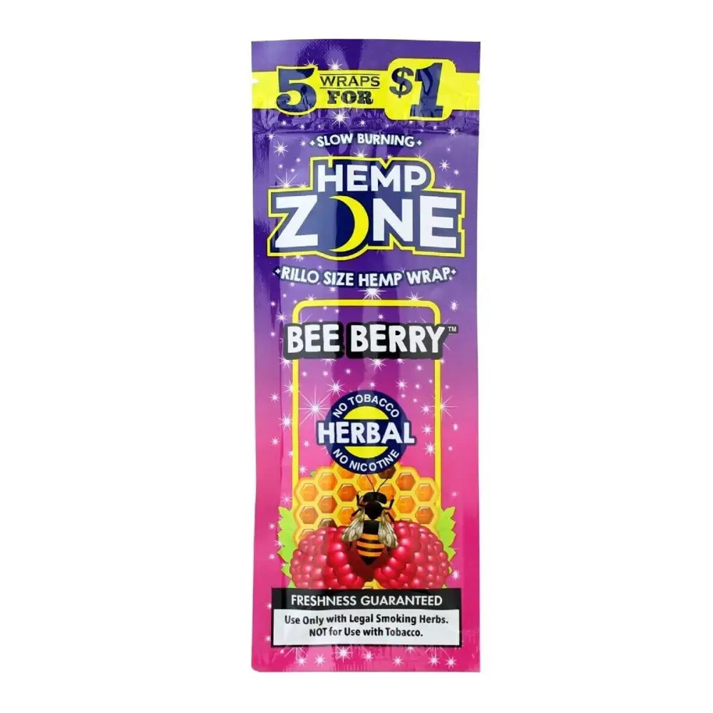 H. Zone Organic Herbal Wrap Full Box 15/5CT - 75 Wraps Total | BEE BERRY