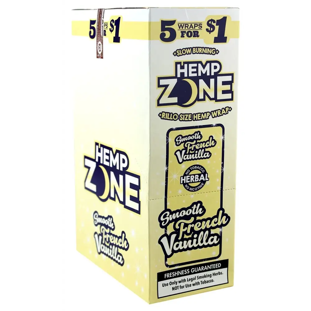 H. Zone Organic Herbal Wrap Full Box 15/5CT - 75 Wraps Total | FRENCH VANILLA