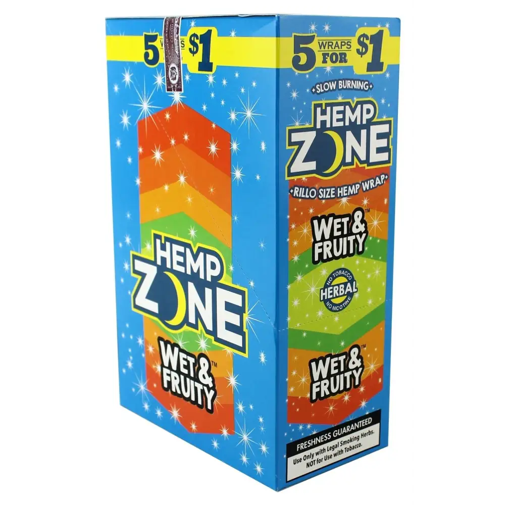 H. Zone Organic Herbal Wrap Full Box 15/5CT - 75 Wraps Total | WET & FRUITY