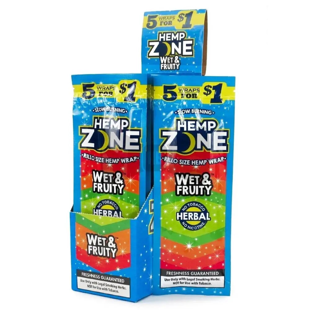 H. Zone Organic Herbal Wrap Full Box 15/5CT - 75 Wraps Total | WET & FRUITY