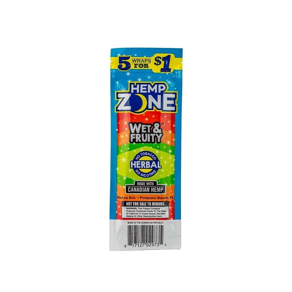H. Zone Organic Herbal Wrap Full Box 15/5CT - 75 Wraps Total | WET & FRUITY