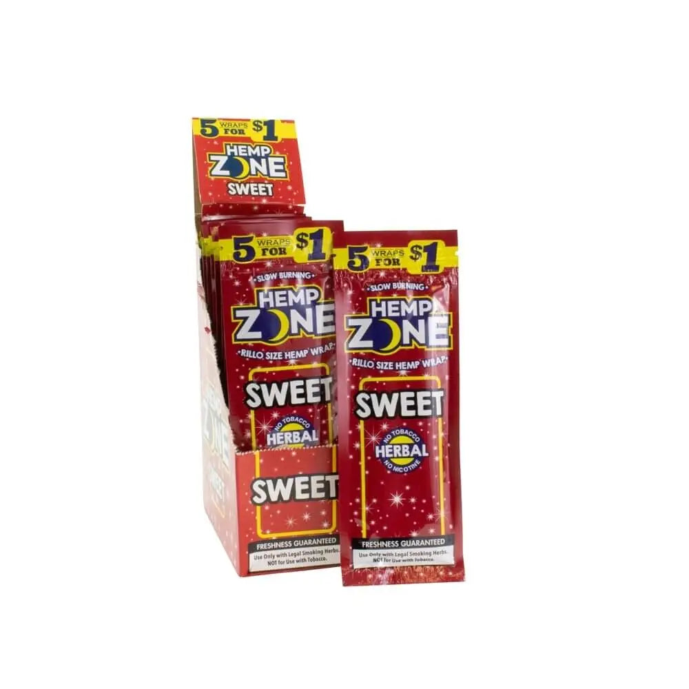 H. Zone Organic Natural Herbal Wrap Full Box 15/5CT - 75 Wraps Total | Sweet