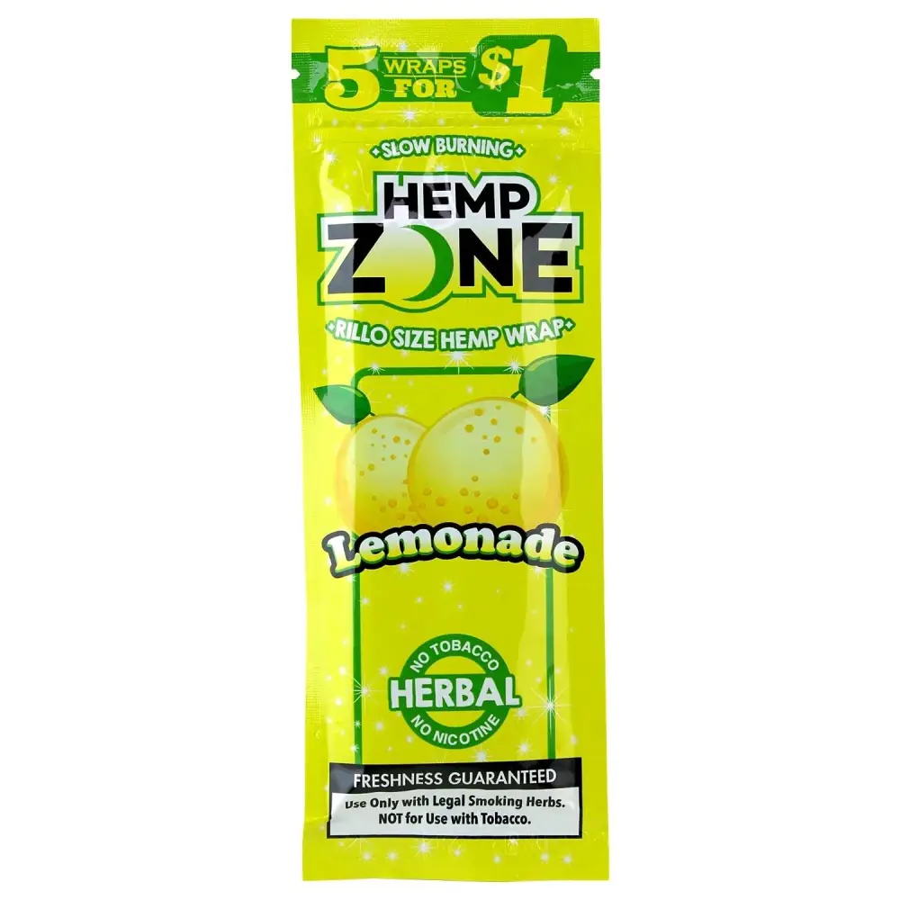 H. Zone Organic Natural Herbal Wrap Full Box 15/5CT - 75 Wraps Total | LEMONADE