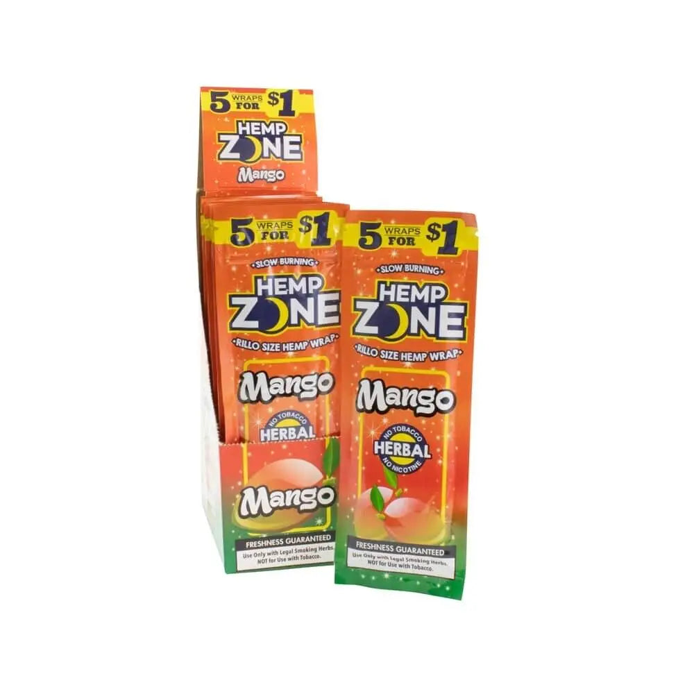 H. Zone Organic Natural Herbal Wrap Full Box 15/5CT - 75 Wraps Total | MANGO