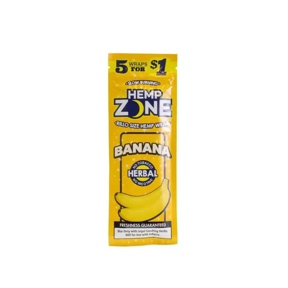 H. Zone Organic Natural Herbal Wrap Full Box 15/5CT - 75 Wraps Total | BANANA