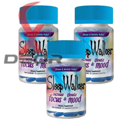 Sleep Walker Focus & Mood Enhancer – 5 Bottles (100 Capsules Total) | Red Dawn RXD | Mental Clarity, Energy & Mood Boost - XDeor