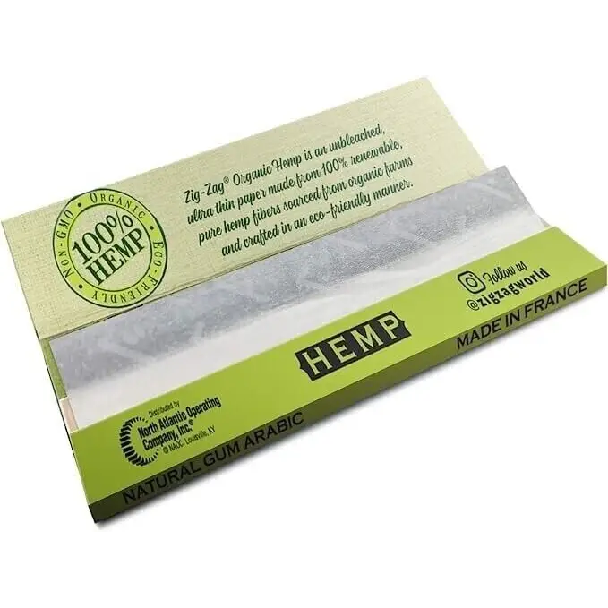 ZIG ZAG KING SIZE SLIM ORGANIC HEMP PAPERS 24 BOOKLETS KING SIZE