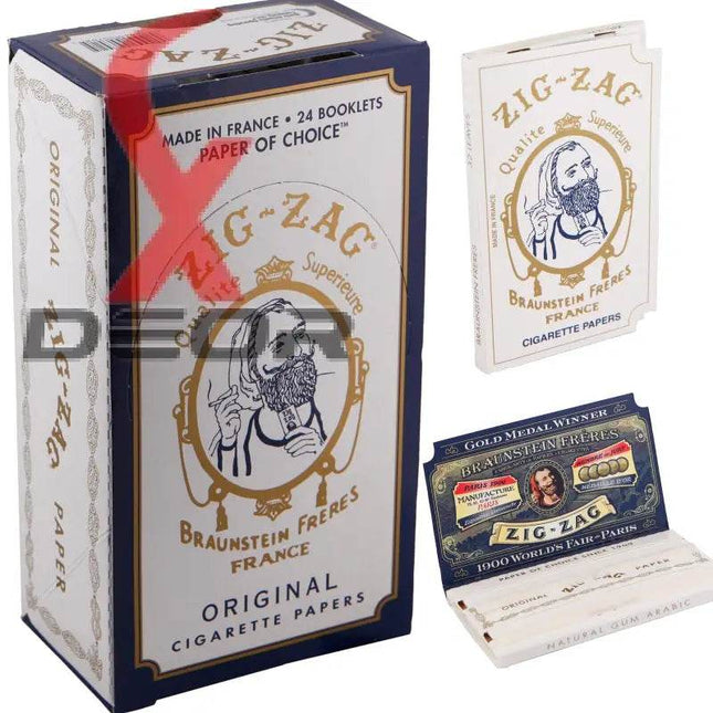 Zig Zag Original White Rolling Papers – 1 Box (24 Packs) - XDeor