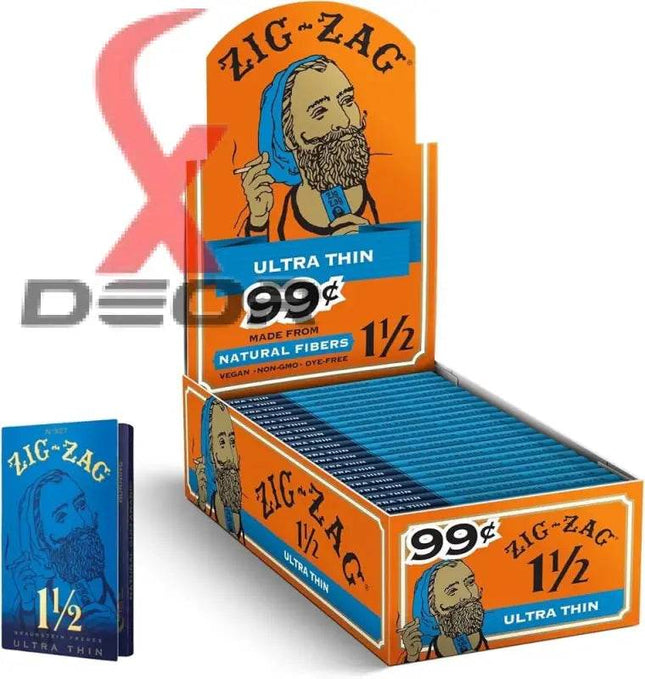 Zig Zag Ultra Thin 1 1/2 Rolling Papers – Full Box (24 Booklets, 32 Papers Each) - XDeor