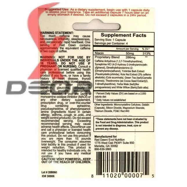 2x Red Dawn Go The Extra Mile Extra Energy Capsule (8 Capsules) - XDeor