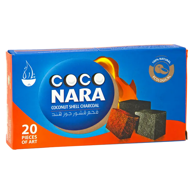 Coco Nara Coconut Shell Charcoal – 20 Pieces Natural Hookah Coals