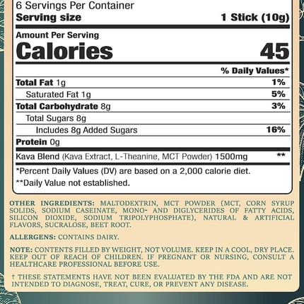 Harvest Naturals Kava Drink Mix – Strawberry (6 Stick Packs) | With L-Theanine & MCT