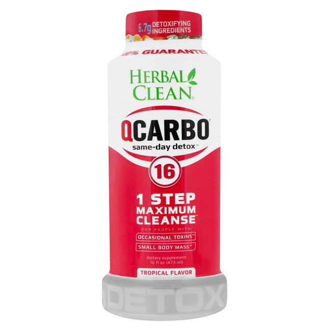Herbal Clean QCarbo16 – Premium Same-Day Detox – Tropical Flavor – 16 fl oz