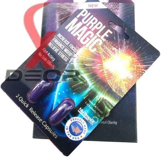 6x Purple Magic Focus Mood Enhancement 6 Card 12 Capsule - XDeor