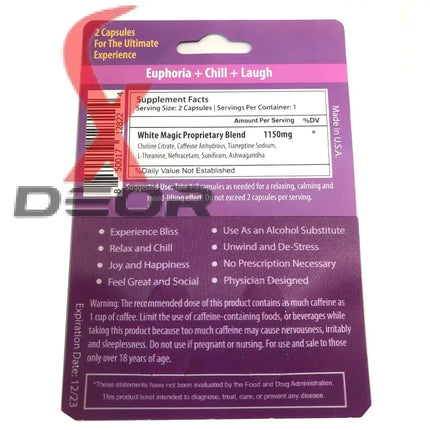 6x NEW White Magic Relax Chill & Happiness Enhancement 6 Card 12 Capsule.