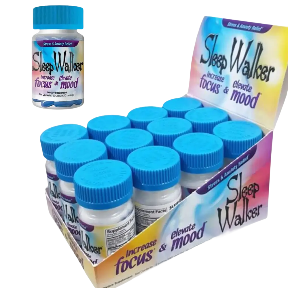 80 Capsules Sleep Walker Mood Enhancer 4 Bottles of 20 Red Dawn Pill Caps - XDeor