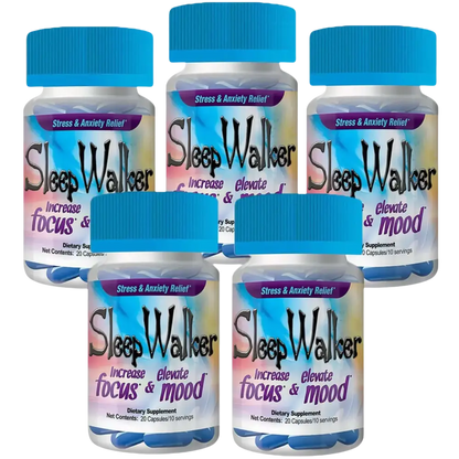 80 Capsules Sleep Walker Mood Enhancer 4 Bottles of 20 Red Dawn Pill Caps - XDeor