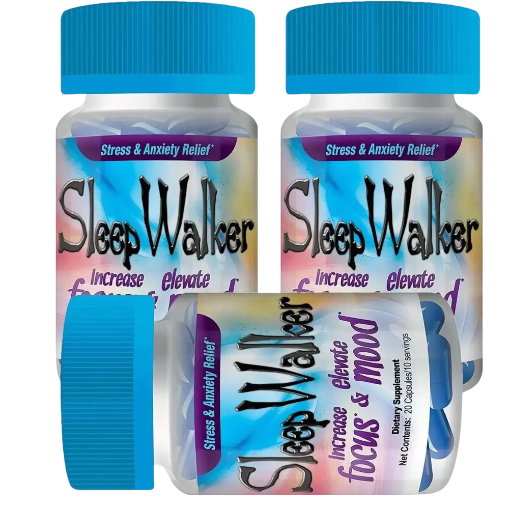 80 Capsules Sleep Walker Mood Enhancer 4 Bottles of 20 Red Dawn Pill Caps - XDeor