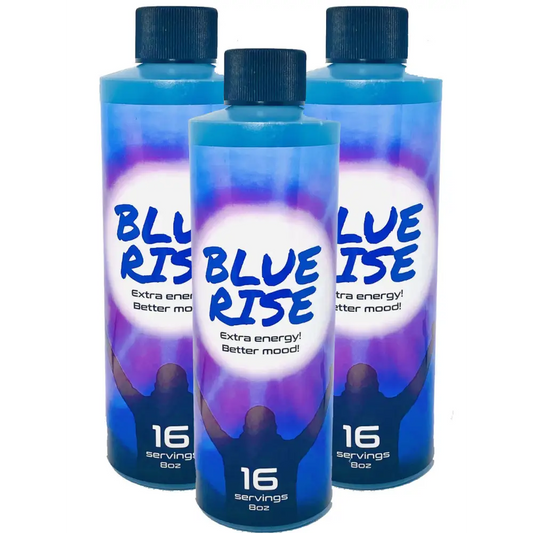 8oz Blue Rise Extra Mood Energy Red Dawn Formula Party Drink 16 Serv 3 Bottle - Midtown Supplements