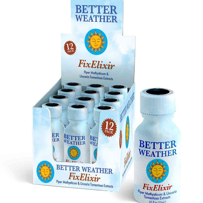 Better Weather Fix Elixir display box and bottle - XDeor