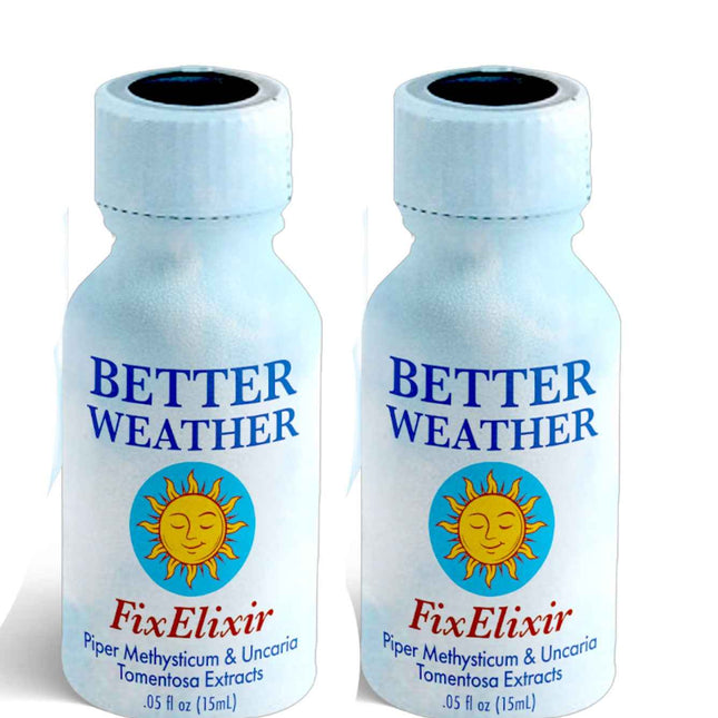 Better Weather Fix Elixir display box and bottle - XDeor