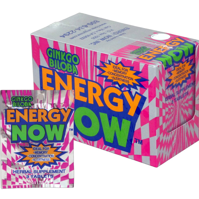 Energy Now Ginkgo Biloba — Herbal Weight / Energy Supplement | Full Box (24 Packs × 3 Tablets)