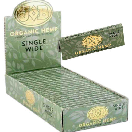 JOB Organic Single Wide Rolling Papers – Full Box (24 Booklets)