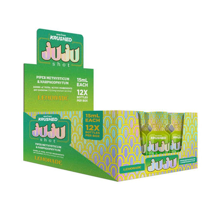 Krushed JUJU Kava Shot – Lemonade | Kava and Devil’s Claw Blend (15mL) 225mg 12 Pack