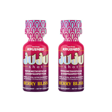 Krushed JUJU Kava Shot – Berry Bliss | Kava and Devil’s Claw Blend (15mL) 225mg Full Box