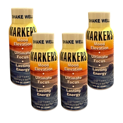 Markers Mood Elevation Ultimate Focus & Lasting Energy | 12-Pack Box (2oz Shots)