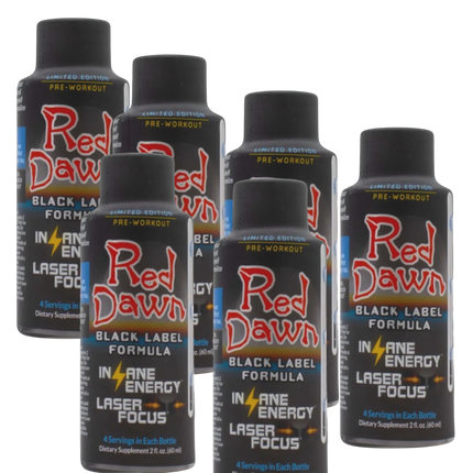 Red Dawn Black Label 2oz 6-Pack | Strong Energy & Focus Shots
