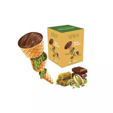 Lexus Dubai Chocolate Waffle Cones – 10 Count Box | Crispy Luxury with Chocolate Cream