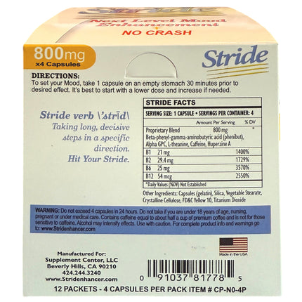 Stride Next Level MOOD Enhancement 800mg – 2 Boxes (24 Packs Total)