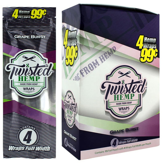 Twisted Hemp Grape Burst Wraps Full Box