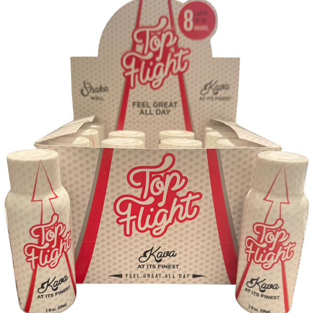 Top Flight Kava Shot – Full Box (12 Bottles, 2 fl oz Each)