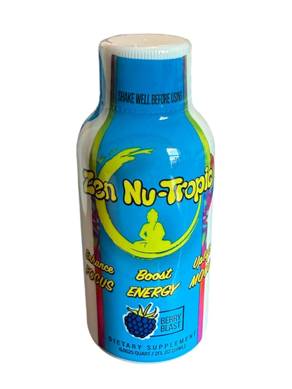 Zen Power Nu-Tropic 2oz Shot Berry Blast 12 Bottle of 2oz