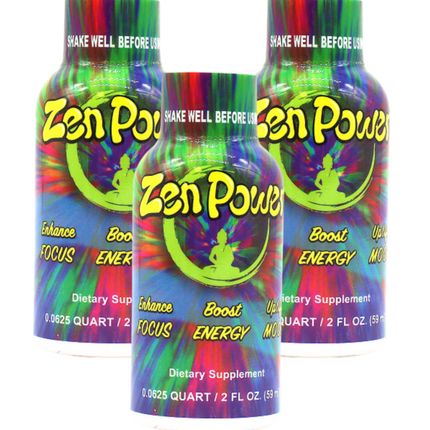 Zen Power Shots 2oz for Mood & Energy Enhancer 3 Pack