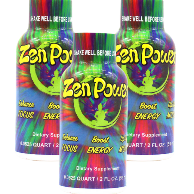 Zen Power Shots 2oz for Mood & Energy Enhancer 3 Pack