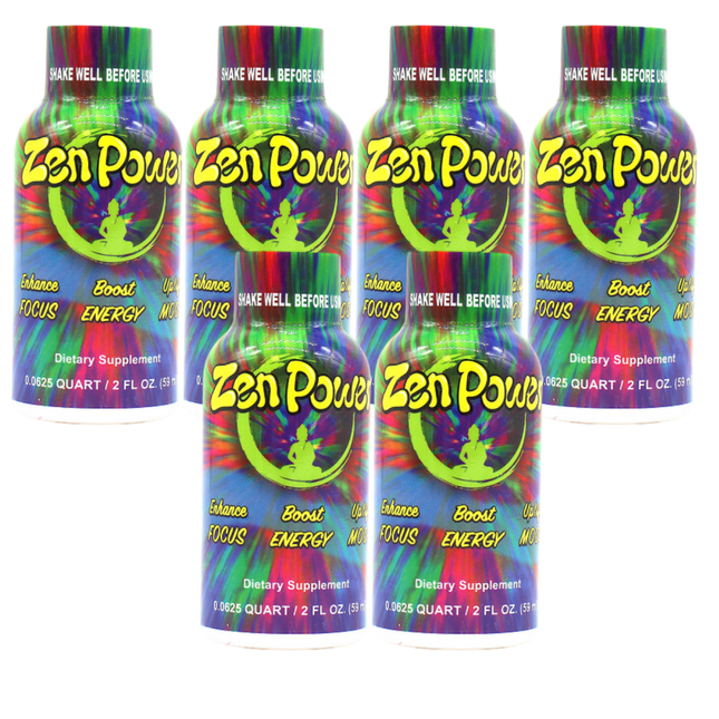 Zen Power Shots 2oz 6 Packs for Mood & Energy Enhancer