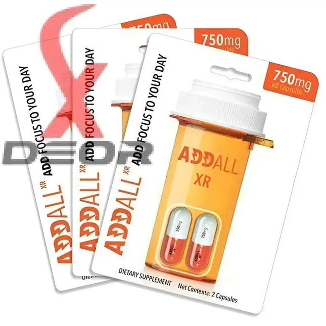 Addall XR Brain Booster Supplement 750MG – Focus, Memory, Concentration | 3-Pack (2 Capsules per Pack) - XDeor