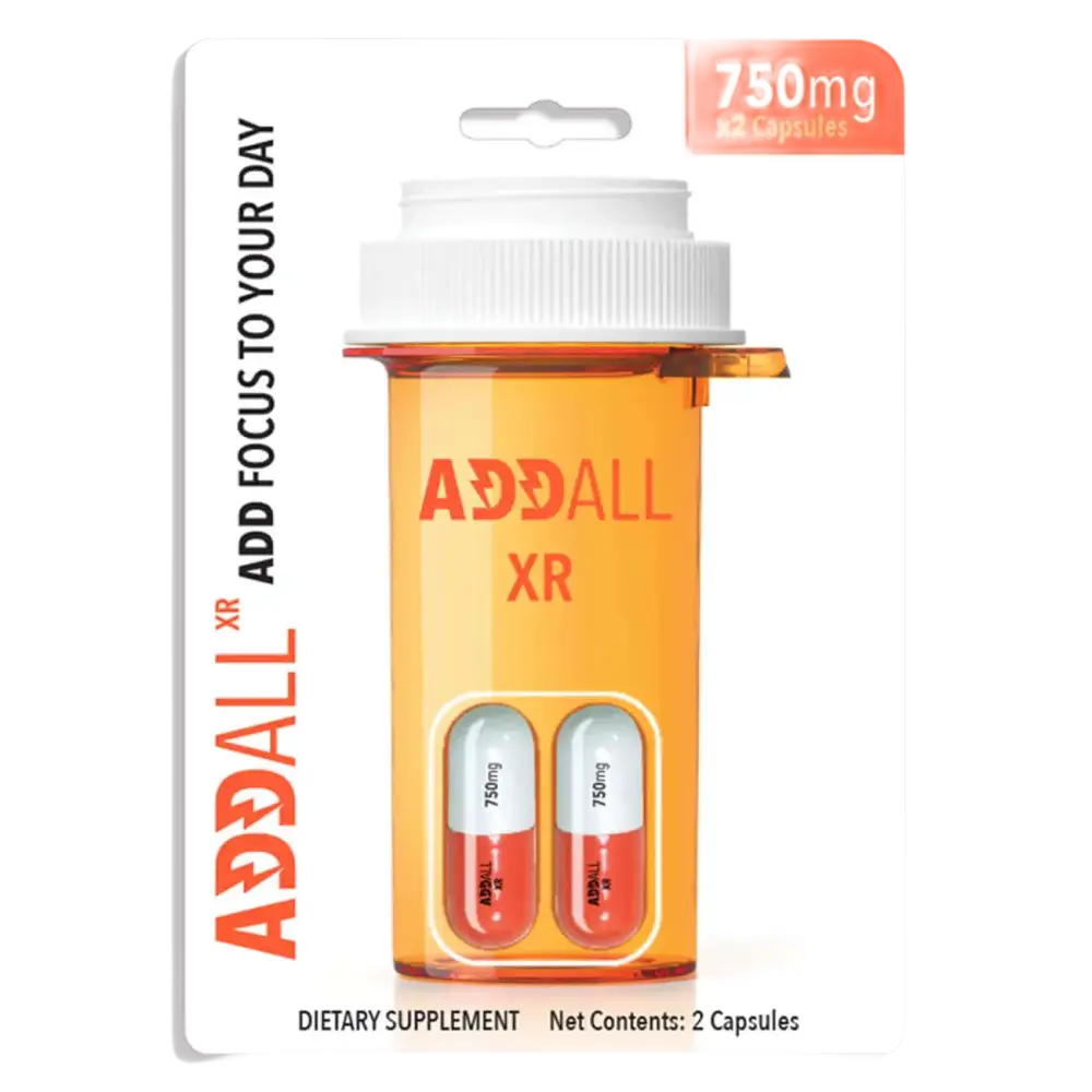 Addall XR Brain Booster Supplement - Focus Memory Concentration 750MG - XDeor